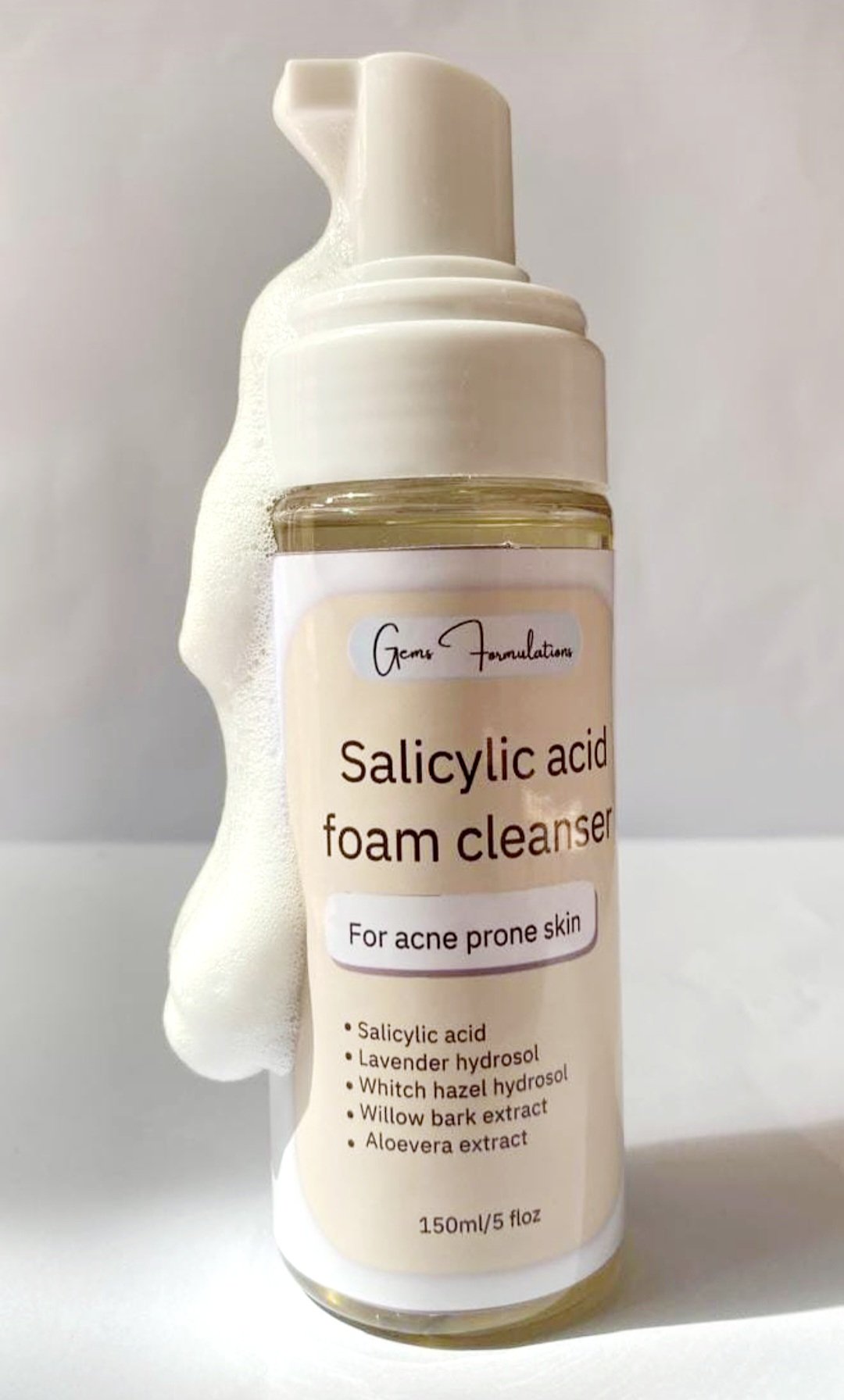 Salicylic acid foam cleanser