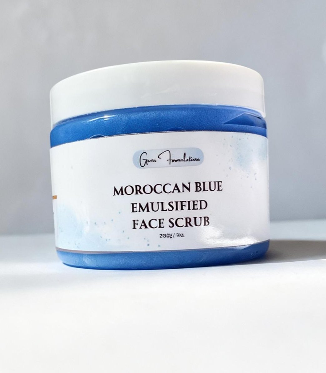 Moroccan blue emulsified face scrub
